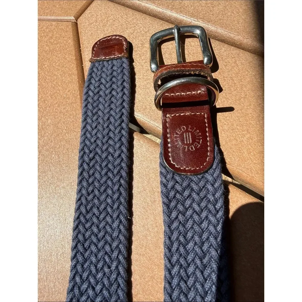 The Limited Vintage Woven Web Belt Blue Brown